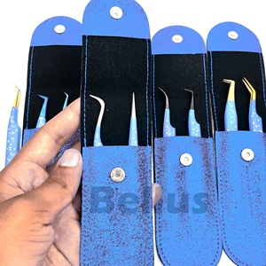 แหนบขนตาเพิ่มวอลลุ่มทรงตรงปลายไฟเบอร์เคลือบกลิตเตอร์อุปกรณ์ขนตาฉลากส่วนตัว - Product Image 1