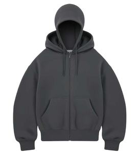 Balaclava personnalisée, sweat à capuche thermique surdimensionné à fermeture éclair intégrale, 100% coton, impression en mousse French Terry personnalisée, sweat à capuche unisexe - Product Image 1