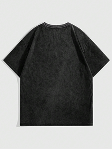 T-shirts délavés vintage personnalisés pour hommes Streetwear T-shirt délavés coupe ample à l'acide Crew à manches courtes, T-shirt de fitness - Product Image 2