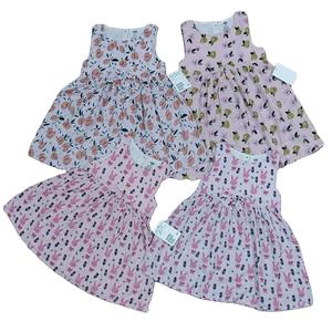 Vestido de princesa informal de verano para niñas, nuevo diseño, 100% algodón, cuello redondo, manga abullonada, Tops florales, dulce y lindo - Product Image 2