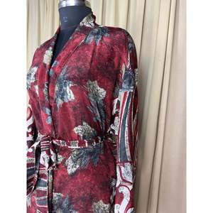 Recycled Silk Sari Women's Boho Chic Vintage Beach Cover <b>Dress</b> Robe for Resort Wear <b>Gypsy</b> House Kimono for Lounge Swimsuit - Product Image 6