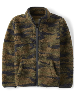 Vente chaude garçons Camo Sherpa veste zippée chasse forêt imprimer chaud hiver veste à manches longues avec fermeture éclair - Product Image 3