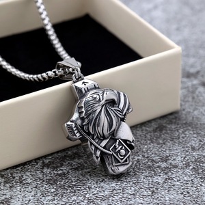 yunnique Vintage Stainless Steel Pendant Necklace Single-Sided <b>Cross</b> Eagle Head Design Trendy Style for Men Buddhism Religious - Product Image 1