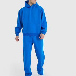 Nouvel ensemble de jogging pour homme, streetwear, 100% coton, respirant, pull-over, ensemble de survêtement 2 pièces - Product Image 1
