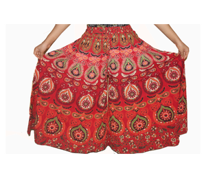 Algodón Big Flare Mandala Print Palazzo Pure Cotton IndianTraditional Bottom Wear para mujeres y niñas Madala Women Palazo Pant - Product Image 1