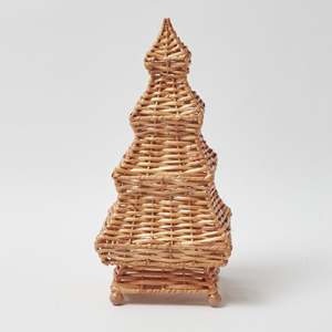 Árbol de Navidad de ratán natural al por mayor de Tienphong-Decoración navideña hecha a mano | Adornos de madera de caña natural y Ratán - Product Image 1