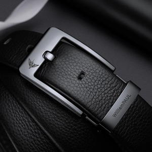 Cinturón de piel de vaca para hombre, hebilla de cobre, moda Vintage, informal, transpirable, cómodo - Product Image 4