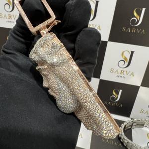 Hip-hop Style Jesus Shape S925 Sterling <b>Silver</b> Rose Gold Plated <b>Pendant</b> Moissanite Diamond <b>Pendant</b> Men's Party-Wear IGI <b>Necklace</b> - Product Image 6