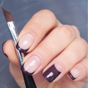 แปรงทาเล็บแบบฝรั่งเศสด้ามสีเงินสีดำทรงพระจันทร์ครึ่งดวงปากกาวาดภาพอะคริลิค - Product Image 5