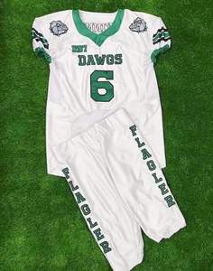 Camiseta de práctica de fútbol americano de equipo juvenil de manga corta personalizada, conjunto de uniforme de sarga de aparejos en blanco por sublimación al por mayor - Product Image 6