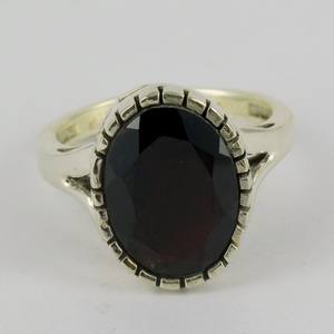 ¡Amor profundo! Anillos de plata de ley 925 con forma ovalada, joyería de piedras preciosas hechas a mano, granate rojo, 925 - Product Image 2