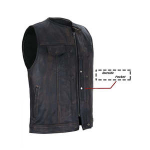 Chaleco de Cuero Casual de Invierno para Hombre a la Moda |   Chaleco sin mangas transpirable hecho a mano para motociclismo y moda al aire libre - Product Image 2
