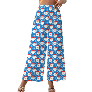 Pantalones de mujer Frente plano Cintura elástica Impresión de sublimación personalizada Transpirable Otoño Tallas grandes OEM al por mayor - Product Image 1