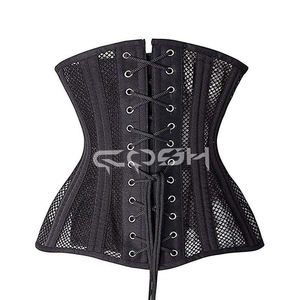 Corsets amincissants noirs en maille de qualité supérieure, style underbust - Product Image 6