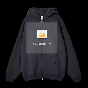 เสื้อฮู้ดมีซิปสำหรับผู้ชายเสื้อฮู้ดผ้าเกล็ดปลาเทอร์รี่ออกแบบได้ตามต้องการ - Product Image 3