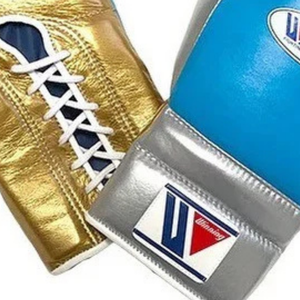 Winning <b>Lace</b> Up Boxing <b>Gloves</b> Sky Blue Silver Gold Premium Leather Professional Boxing <b>Gloves</b> for Training Sparring 8oz 10oz - Product Image 6