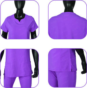 Tenues d'infirmière Blaze Fight Wear, ensembles de blouses d'hôpital à manches courtes, col montant, tissu sergé, unisexe, pour usage quotidien - Product Image 5