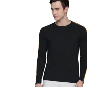 Pure Black Color Slim Fit Men's T Shirts Customized High Quality Plain Simple Decent T Shirts BY ANAYAL SPORTS