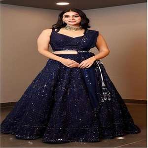 Evergreen Designer Heavy Georgette Lehenga Choli Dupatta para adultos Proveedor de venta completa con increíble trabajo de lentejuelas bordadas - Product Image 1