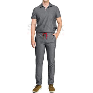 Elegante Unisex Nuevo Diseño Enfermería Scrubs Transpirable Hospital Scrub Sets para Hombres Casual Estampado Verano Uniformes Médicos - Product Image 1