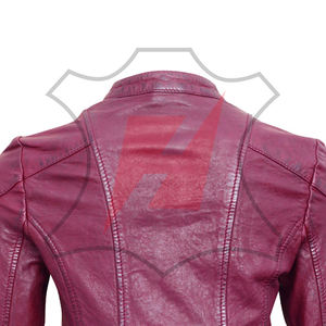 Veste en cuir coupe-vent de haute qualité pour femmes pour la saison automne-hiver en cuir d'agneau respirant Veste en cuir pour femmes - Product Image 6