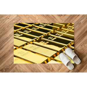 Alfombras Golden Bars, Alfombra para la Cueva del Hombre, Alfombras Doradas, Alfombra Moderna, Alfombra de Oficina, Alfombra de Terciopelo - Product Image 5