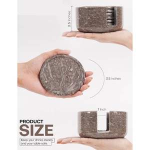 Oceanic <b>Ceramic</b> Classic <b>Coasters</b> Set of 6 with Holder Round Drink <b>Coasters</b>-Eco-Friendly & Durable - Product Image 3