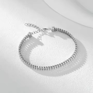 Pulsera de tenis de diamante de moissanita de corte redondo de 7 pulgadas, oro de 10K/plata, estilo de lujo Universal para cualquier ocasión, joyería de moda - Product Image 2