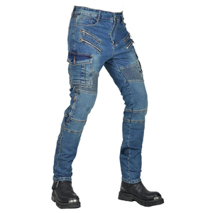 D-Ride Moto Jeans de moto de haute qualité en denim bleu pour motard avec protections amovibles pour les genoux et les hanches, respirant, séchage rapide, toutes saisons - Product Image 5