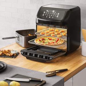 4-in-1 12L Hot Air Fryer <b>Oven</b> with <b>Grill</b>, Dehydrator & Convection, LED Touch, Easy Clean, Oil-Free Rotary <b>Grill</b> BPA Free Pizza - Product Image 3