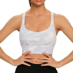 Soutien-gorge de sport à bretelles avec logo personnalisé pour femmes, soutien-gorge de gymnastique rembourré sans couture pour le yoga et le fitness, vêtements de sport OEM - Product Image 4