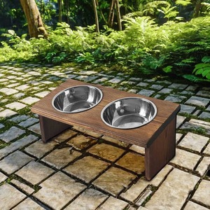 Mesa de Comedor para Mascotas de Madera Ecológica al por Mayor |   Comedero Elevado para Perros y Gatos con Soporte para Tazones, Diseño Redondeado Personalizado, Fábrica OEM - Product Image 3