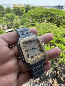 Reloj de diamantes Moissanite totalmente helado de lujo para hombre con pantalla de esfera mecánica con tachuelas D VVS pasa a través del probador de diamantes - Product Image 2
