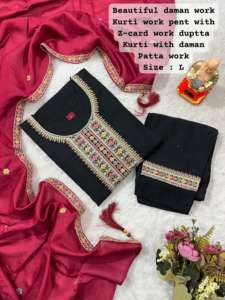 Excelente calidad, Ropa Étnica de tendencia más elegante, muselina de último diseñador con trabajo manual, pantalón Kurti y moda de mujer Dupatta - Product Image 3