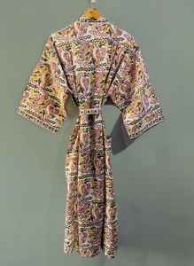 Bata Kimono de Algodón con Estampado Floral y de Aves, Hecha a Mano, para Mujer, Ropa de Estar para Novias, Lista para Bodas - Product Image 4