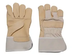 Neuestes Design Beste Qualität Kanadische Voll palme Kuh Split Leder Gummierte Manschette Rigger Handschuhe Zum Großhandels preis