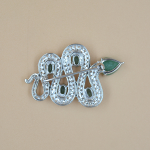 New Stylish Pear Shape <b>Silver</b> Emerald Gemstone 925 Solid Sterling <b>Silver</b> <b>Brooch</b> <b>Silver</b> Fine Jewelry <b>Brooch</b> For Gift - Product Image 4