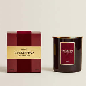 Boîte en carton personnalisée AIKUN, pot en verre, bougie parfumée à l'aromathérapie, cire de soja naturelle, combustion propre, fabrication artisanale, moderne, pour la maison, Diwali - Product Image 2