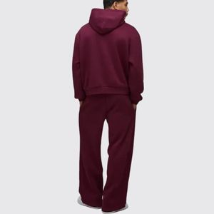 Ensemble de survêtement à capuche pour homme, grande taille, tenue décontractée pour les activités quotidiennes, respirant, 100% coton, extensible dans les quatre sens, séchage rapide, confortable - Product Image 4