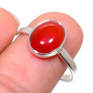 925 Sterling <b>Silver</b> Carnelian Gemstone <b>Ring</b> Jewelry Handmade <b>Silver</b> <b>Boho</b> Style <b>Ring</b> Jewelry For Women Wedding Gift For Wife - Product Image 1
