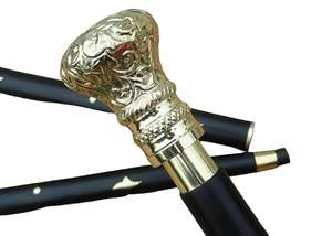 ไม้เท้าทำจากไม้แกะสลักพร้อมด้ามจับทองเหลืองน้ำหนักเบาอเนกประสงค์ไม้เท้าสำหรับการเกษียณอายุ - Product Image 5