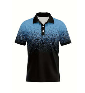 Polo manches courtes décontracté à motif uni pour hommes, jersey respirant style hip hop, t-shirts personnalisés à impression numérique - Product Image 1