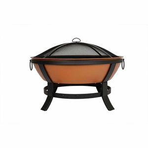 Pozo de fuego rústico con lavabo de cobre y soporte de hierro ideal para decoración de jardín de granja o áreas exteriores de cabaña de montaña - Product Image 5
