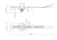 Vente en gros de clips de regroupement en nylon PA66 pour montage sur sapin, trou de 6 mm, autobloquant, 4,8 mm, 200 mm