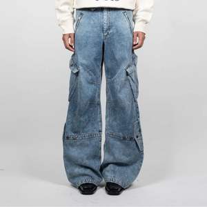 กางเกงคาร์โก้เอวสูงสำหรับผู้ชายแบบทึบปรับแต่งได้พิมพ์ลายด้านหน้าแบบเปิดประทุนสไตล์หลวมดีที่สุดในฤดูร้อน - Product Image 2