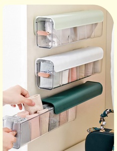 กล่องพลาสติกใส่ถุงเท้าถุงเท้าติดผนัง6ช่องกล่องเก็บกางเกงในแบบแยกช่องได้ - Product Image 3