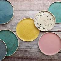 Juego de Platos de Cerámica de 6-10 Pulgadas, Ecológicos, de Lujo, Resistentes a los Arañazos, Modernos, Rústicos, Hechos a Mano, Personalizables, de Porcelana