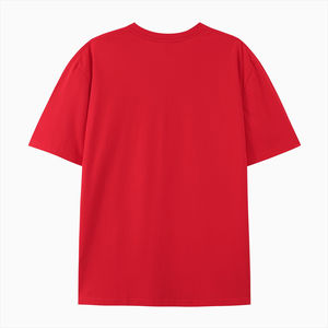 Fabricant T-shirts lourds 100% coton T-shirts unisexe en gros T-shirts unis rouges vierges pour hommes - Product Image 4