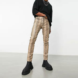 Pantalon droit en cuir décontracté léger pour hommes de haute qualité Vente en gros - Product Image 3