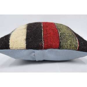 Coussin décoratif de luxe en laine multicolore Kilim 18x18 pouces Motif vintage tissé Feuilles 12x12 Coussin patchwork inversé - Product Image 5